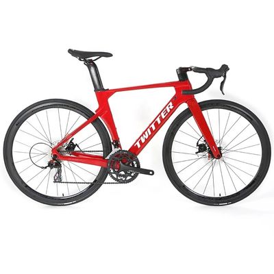 TWITTER Off-road Carbon Pedals 24 Speed Road Bike with Disc Brakes and Carbon Fibre Frame