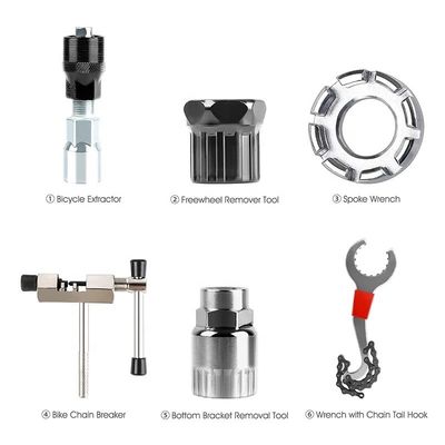 MTB Road Bikes Carbon Steel Bicycle Repair Tool Kits with Accpeted Customized Logo