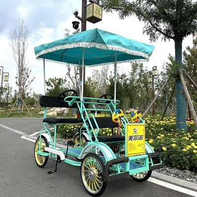 Steel Frame 26'' Tandem 4-Wheel Adult Road Sightseeing Bicycle for Beach Tourist Bike Riding