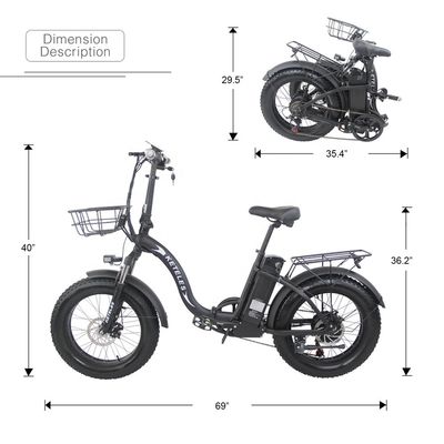 EU Stock 250W Motor 15AH Lithium Battery Folding E-Bike with and 20x4.0 inch Fat Tire