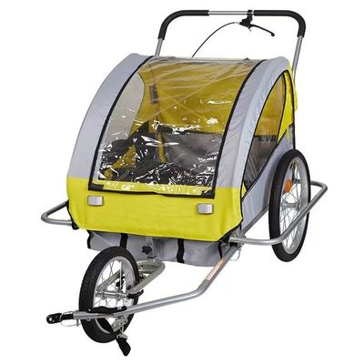 2021 Aluminium Bike Baby Trailer for Children 2 Holders MTB 14'' Front Wheel and 20'' Rear Wheels