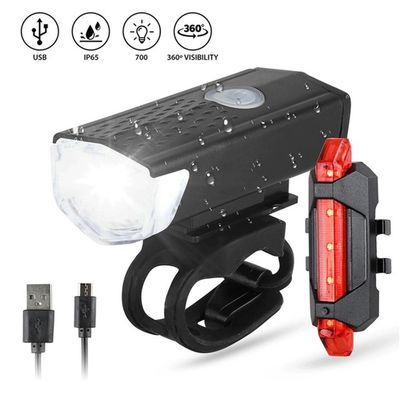 3 Modes LED Bicycle Lights Set for 1.5-4 Hours Endurance and USB Rechargeable Battery