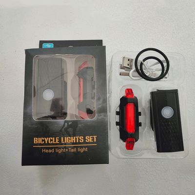 3 Modes LED Bicycle Lights Set for 1.5-4 Hours Endurance and USB Rechargeable Battery
