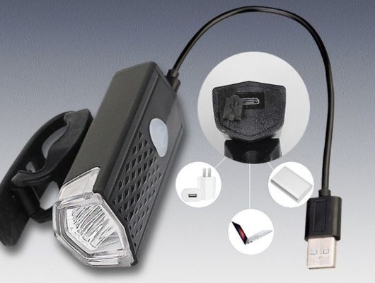 3 Modes LED Bicycle Lights Set for 1.5-4 Hours Endurance and USB Rechargeable Battery