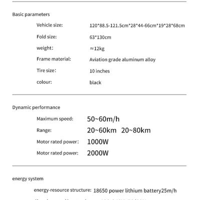10/11 Inch 48V 60V 1000W 2000W High Power High Speed Cross-Country Electric Scooter