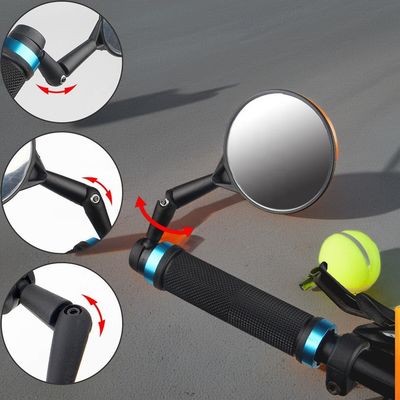50g 360 Degree Rotation Safety Reflector Convex Mirror for Mountain and Road Bicycles Durable Plastic Bike Plug Mirror