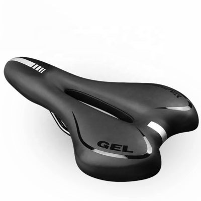 Comfortable Shockproof Bicycle Saddle with Silicone Cushion and PU Leather Surface