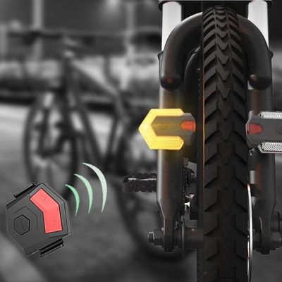 Wireless Remote Control LED Direction Indicator Cycling Warning Light for Commuters