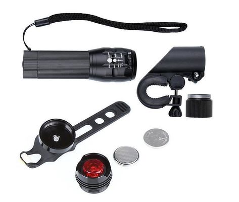 3 in 1 USB Rechargeable LED Waterproof Super Bright Zoom Headlight Rear Light 50g Weight