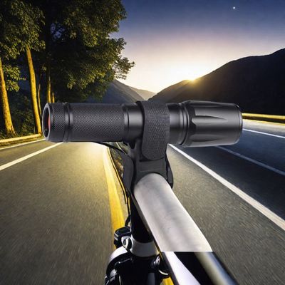Black Bicycle LED Torch Rotation Bracket Flashlight Stand for 28-40mm Bike Light