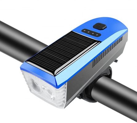 Blue Solar and USB Charging Bike Light 2000mAh Front Headlight for MTB Road Cycling