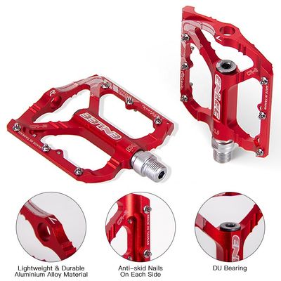 2021 ENLEE Red/black Aluminum Alloy Ultralight Pedals for Mountain Bike Road Bicycle