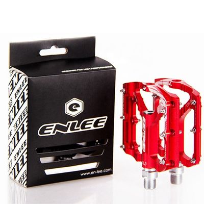 2021 ENLEE Red/black Aluminum Alloy Ultralight Pedals for Mountain Bike Road Bicycle