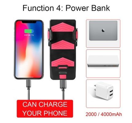 USB Rechargeable LED Bike Headlight Bike Horn Phone Holder Powerbank for Night Riding