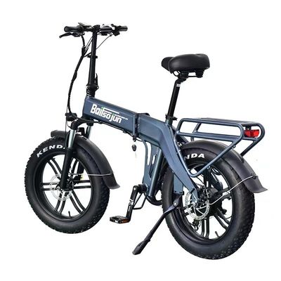 Electric Folding Mountain Bike Heavy Steel Frame Fat Tire for All Terrain Dirt Riding