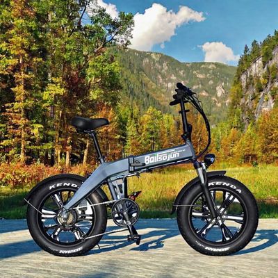 Electric Folding Mountain Bike Heavy Steel Frame Fat Tire for All Terrain Dirt Riding