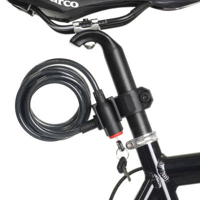 Anti-Theft Bike Security Lock Stainless Steel Cable Coil For Castle Motorcycle Cycle MTB Bike with 2 Key