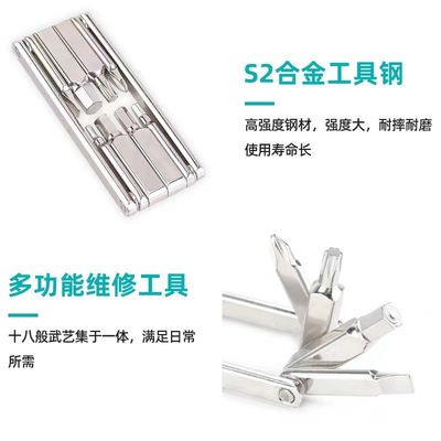 Upgrade Your Bike with Our Silver Multi-Function Hexagonal Screwdriver and Wrench Set