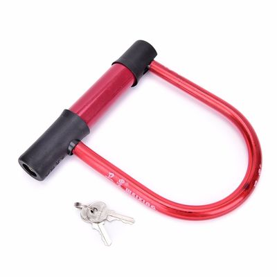 High Safety Black Red Bicycle U Lock Chain for Motorcycle Cycling Cable Lock JWA Ulock