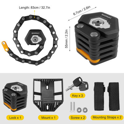 Mountain Bike Road Bicycle Foldable Lock Anti-theft 85cm with 3 Keys Zinc Alloy Alloy Steel