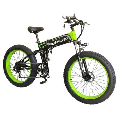 Electric Bike Fat Tire Folding 13AH SMLRO S11 26x4.0 Inch 48V 1000W Motor 7 Speed
