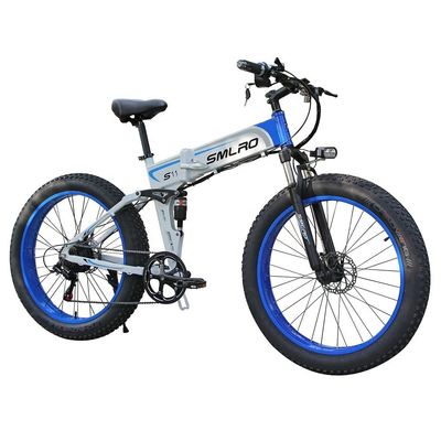 Electric Bike Fat Tire Folding 13AH SMLRO S11 26x4.0 Inch 48V 1000W Motor 7 Speed