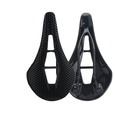 Mountain Biking Essential 3D Printed Carbon Fiber Road Bike Saddle with Hollow Design