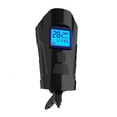 Black Usb Charging Bike Front Light Flashlight Handlebar Cycling Head Light Speed Meter Lcd Screen
