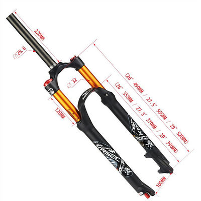 24-28 inch MTB Bicycle Air Shock Forks Suspension Brake Forks for 700c Steerer length 220m