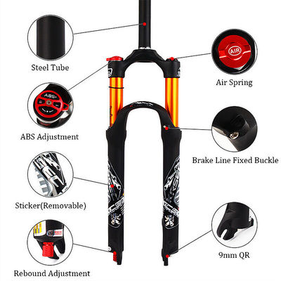 24-28 inch MTB Bicycle Air Shock Forks Suspension Brake Forks for 700c Steerer length 220m