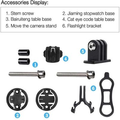 Mobile Camera Bicycle Speedometer Stand with Bike Stem Mount and Flashlight Holder