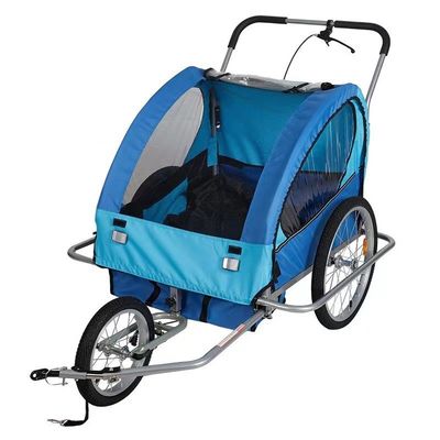 2021 Aluminium Bike Baby Trailer for Children 2 Holders MTB 14'' Front Wheel and 20'' Rear Wheels
